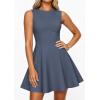 imagePRETTYGARDEN Cocktail Dresses for Women 2026 Summer Formal Boat Neck A Line Spring Elegant Graduation Party Mini DressDusty Blue