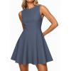 imagePRETTYGARDEN Cocktail Dresses for Women 2026 Summer Formal Boat Neck A Line Spring Elegant Graduation Party Mini DressDusty Blue
