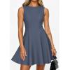 imagePRETTYGARDEN Cocktail Dresses for Women 2026 Summer Formal Boat Neck A Line Spring Elegant Graduation Party Mini DressDusty Blue