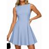 imagePRETTYGARDEN Cocktail Dresses for Women 2026 Summer Formal Boat Neck A Line Spring Elegant Graduation Party Mini DressLight Blue