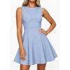 imagePRETTYGARDEN Cocktail Dresses for Women 2026 Summer Formal Boat Neck A Line Spring Elegant Graduation Party Mini DressLight Blue