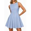 imagePRETTYGARDEN Cocktail Dresses for Women 2026 Summer Formal Boat Neck A Line Spring Elegant Graduation Party Mini DressLight Blue