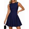 imagePRETTYGARDEN Cocktail Dresses for Women 2026 Summer Formal Boat Neck A Line Spring Elegant Graduation Party Mini DressNavy Blue