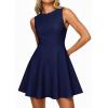 imagePRETTYGARDEN Cocktail Dresses for Women 2026 Summer Formal Boat Neck A Line Spring Elegant Graduation Party Mini DressNavy Blue