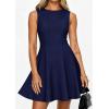 imagePRETTYGARDEN Cocktail Dresses for Women 2026 Summer Formal Boat Neck A Line Spring Elegant Graduation Party Mini DressNavy Blue