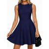 imagePRETTYGARDEN Cocktail Dresses for Women 2026 Summer Formal Boat Neck A Line Spring Elegant Graduation Party Mini DressNavy Blue