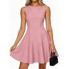 imagePRETTYGARDEN Cocktail Dresses for Women 2026 Summer Formal Boat Neck A Line Spring Elegant Graduation Party Mini DressPink