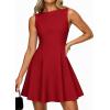 imagePRETTYGARDEN Cocktail Dresses for Women 2026 Summer Formal Boat Neck A Line Spring Elegant Graduation Party Mini DressRed