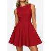 imagePRETTYGARDEN Cocktail Dresses for Women 2026 Summer Formal Boat Neck A Line Spring Elegant Graduation Party Mini DressRed