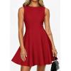 imagePRETTYGARDEN Cocktail Dresses for Women 2026 Summer Formal Boat Neck A Line Spring Elegant Graduation Party Mini DressRed