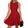 imagePRETTYGARDEN Cocktail Dresses for Women 2026 Summer Formal Boat Neck A Line Spring Elegant Graduation Party Mini DressRed