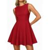 imagePRETTYGARDEN Cocktail Dresses for Women 2026 Summer Formal Boat Neck A Line Spring Elegant Graduation Party Mini DressRed