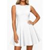 imagePRETTYGARDEN Cocktail Dresses for Women 2026 Summer Formal Boat Neck A Line Spring Elegant Graduation Party Mini DressWhite