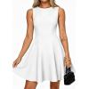 imagePRETTYGARDEN Cocktail Dresses for Women 2026 Summer Formal Boat Neck A Line Spring Elegant Graduation Party Mini DressWhite