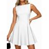 imagePRETTYGARDEN Cocktail Dresses for Women 2026 Summer Formal Boat Neck A Line Spring Elegant Graduation Party Mini DressWhite