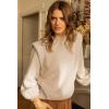 imagePRETTYGARDEN Fall Sweaters for Women 2025 Long Sleeve Crewneck Blouses Dressy Casual Ribbed Striped Knit Pullover Jumper TopsSolid Beige Apricot