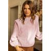 imagePRETTYGARDEN Fall Sweaters for Women 2025 Long Sleeve Crewneck Blouses Dressy Casual Ribbed Striped Knit Pullover Jumper TopsSolid Pink