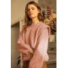 imagePRETTYGARDEN Fall Sweaters for Women 2025 Long Sleeve Crewneck Blouses Dressy Casual Ribbed Striped Knit Pullover Jumper TopsSolid Shrimp Pink