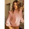 imagePRETTYGARDEN Fall Sweaters for Women 2025 Long Sleeve Crewneck Blouses Dressy Casual Ribbed Striped Knit Pullover Jumper TopsSolid Shrimp Pink