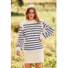 imagePRETTYGARDEN Fall Sweaters for Women 2025 Long Sleeve Crewneck Blouses Dressy Casual Ribbed Striped Knit Pullover Jumper TopsStriped Blue