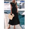 imagePRETTYGARDEN Midi Dresses for Women 2026 Summer Floral Cap Sleeve Smocked A Line Long Elegant Spring Wedding Guest DressBlack