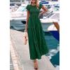 imagePRETTYGARDEN Midi Dresses for Women 2026 Summer Floral Cap Sleeve Smocked A Line Long Elegant Spring Wedding Guest DressDark Green
