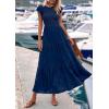 imagePRETTYGARDEN Midi Dresses for Women 2026 Summer Floral Cap Sleeve Smocked A Line Long Elegant Spring Wedding Guest DressNavy