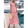 imagePRETTYGARDEN Midi Dresses for Women 2026 Summer Floral Cap Sleeve Smocked A Line Long Elegant Spring Wedding Guest DressPink