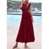 imagePRETTYGARDEN Midi Dresses for Women 2026 Summer Floral Cap Sleeve Smocked A Line Long Elegant Spring Wedding Guest DressWine Red