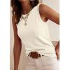 imagePRETTYGARDEN Sleeveless Sweater Tops for Women 2026 Summer Dressy Ribbed Tank Tops Spring Business Casual Work Shirts BlousesBeige White