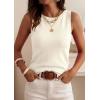 imagePRETTYGARDEN Sleeveless Sweater Tops for Women 2026 Summer Dressy Ribbed Tank Tops Spring Business Casual Work Shirts BlousesBeige White