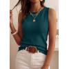 imagePRETTYGARDEN Sleeveless Sweater Tops for Women 2026 Summer Dressy Ribbed Tank Tops Spring Business Casual Work Shirts BlousesBlue Green