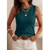 imagePRETTYGARDEN Sleeveless Sweater Tops for Women 2026 Summer Dressy Ribbed Tank Tops Spring Business Casual Work Shirts BlousesBlue Green