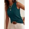 imagePRETTYGARDEN Sleeveless Sweater Tops for Women 2026 Summer Dressy Ribbed Tank Tops Spring Business Casual Work Shirts BlousesBlue Green