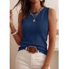 imagePRETTYGARDEN Sleeveless Sweater Tops for Women 2026 Summer Dressy Ribbed Tank Tops Spring Business Casual Work Shirts BlousesDark Blue