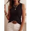imagePRETTYGARDEN Sleeveless Sweater Tops for Women 2026 Summer Dressy Ribbed Tank Tops Spring Business Casual Work Shirts BlousesDark Brown