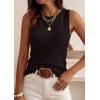 imagePRETTYGARDEN Sleeveless Sweater Tops for Women 2026 Summer Dressy Ribbed Tank Tops Spring Business Casual Work Shirts BlousesDark Brown