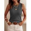 imagePRETTYGARDEN Sleeveless Sweater Tops for Women 2026 Summer Dressy Ribbed Tank Tops Spring Business Casual Work Shirts BlousesDark Grey