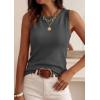 imagePRETTYGARDEN Sleeveless Sweater Tops for Women 2026 Summer Dressy Ribbed Tank Tops Spring Business Casual Work Shirts BlousesDark Grey