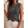 imagePRETTYGARDEN Sleeveless Sweater Tops for Women 2026 Summer Dressy Ribbed Tank Tops Spring Business Casual Work Shirts BlousesDark Grey