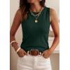 imagePRETTYGARDEN Sleeveless Sweater Tops for Women 2026 Summer Dressy Ribbed Tank Tops Spring Business Casual Work Shirts BlousesForest Green