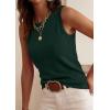 imagePRETTYGARDEN Sleeveless Sweater Tops for Women 2026 Summer Dressy Ribbed Tank Tops Spring Business Casual Work Shirts BlousesForest Green