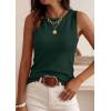 imagePRETTYGARDEN Sleeveless Sweater Tops for Women 2026 Summer Dressy Ribbed Tank Tops Spring Business Casual Work Shirts BlousesForest Green