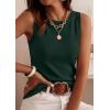 imagePRETTYGARDEN Sleeveless Sweater Tops for Women 2026 Summer Dressy Ribbed Tank Tops Spring Business Casual Work Shirts BlousesForest Green