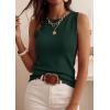 imagePRETTYGARDEN Sleeveless Sweater Tops for Women 2026 Summer Dressy Ribbed Tank Tops Spring Business Casual Work Shirts BlousesForest Green