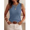 imagePRETTYGARDEN Sleeveless Sweater Tops for Women 2026 Summer Dressy Ribbed Tank Tops Spring Business Casual Work Shirts BlousesGrey Blue