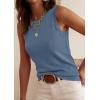 imagePRETTYGARDEN Sleeveless Sweater Tops for Women 2026 Summer Dressy Ribbed Tank Tops Spring Business Casual Work Shirts BlousesGrey Blue