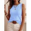 imagePRETTYGARDEN Sleeveless Sweater Tops for Women 2026 Summer Dressy Ribbed Tank Tops Spring Business Casual Work Shirts BlousesLight Blue