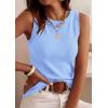 imagePRETTYGARDEN Sleeveless Sweater Tops for Women 2026 Summer Dressy Ribbed Tank Tops Spring Business Casual Work Shirts BlousesLight Blue