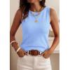 imagePRETTYGARDEN Sleeveless Sweater Tops for Women 2026 Summer Dressy Ribbed Tank Tops Spring Business Casual Work Shirts BlousesLight Blue